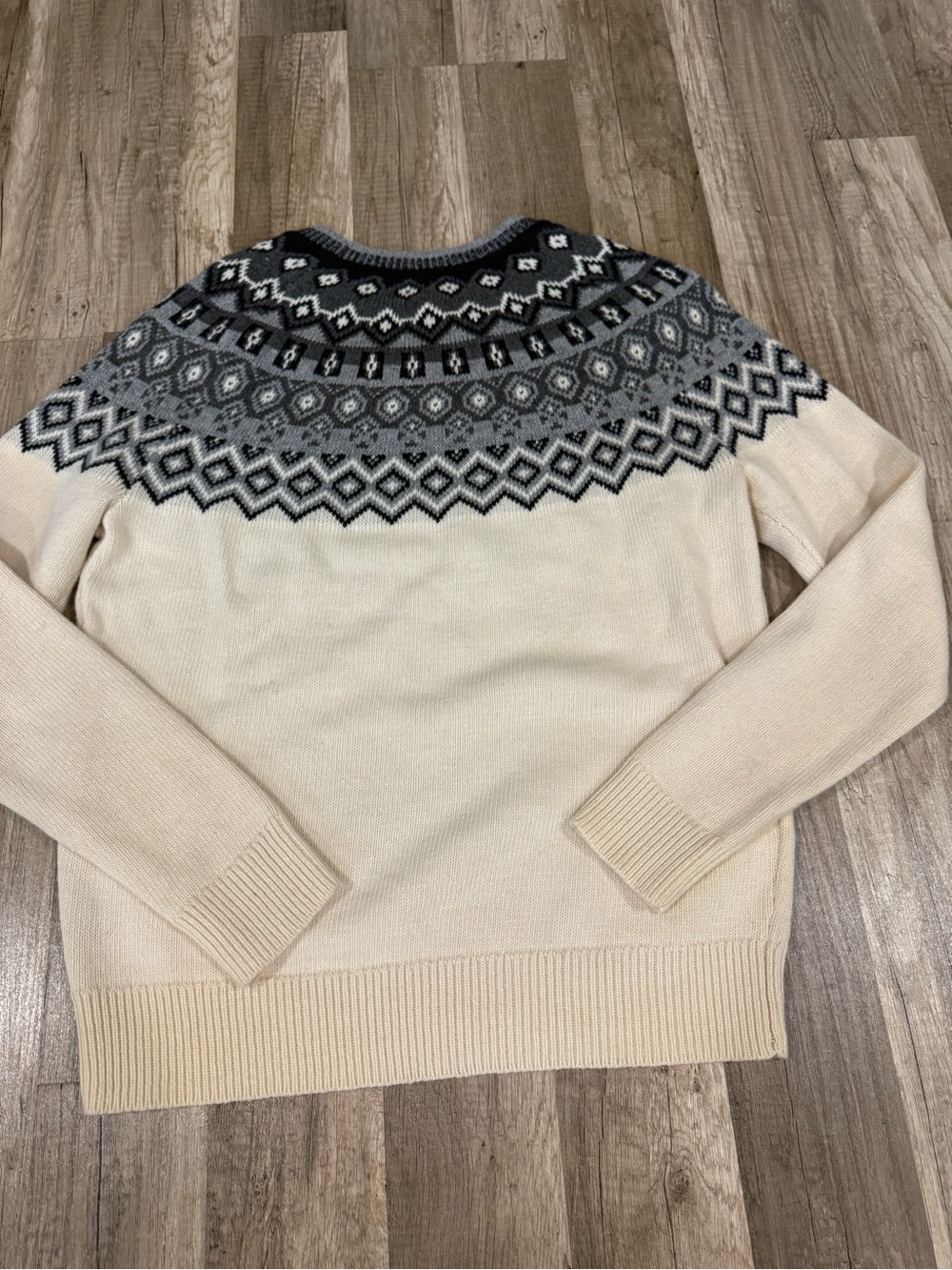 Fair Isle Crewneck Sweater - Cream & Gray - Picture 6 of 6
